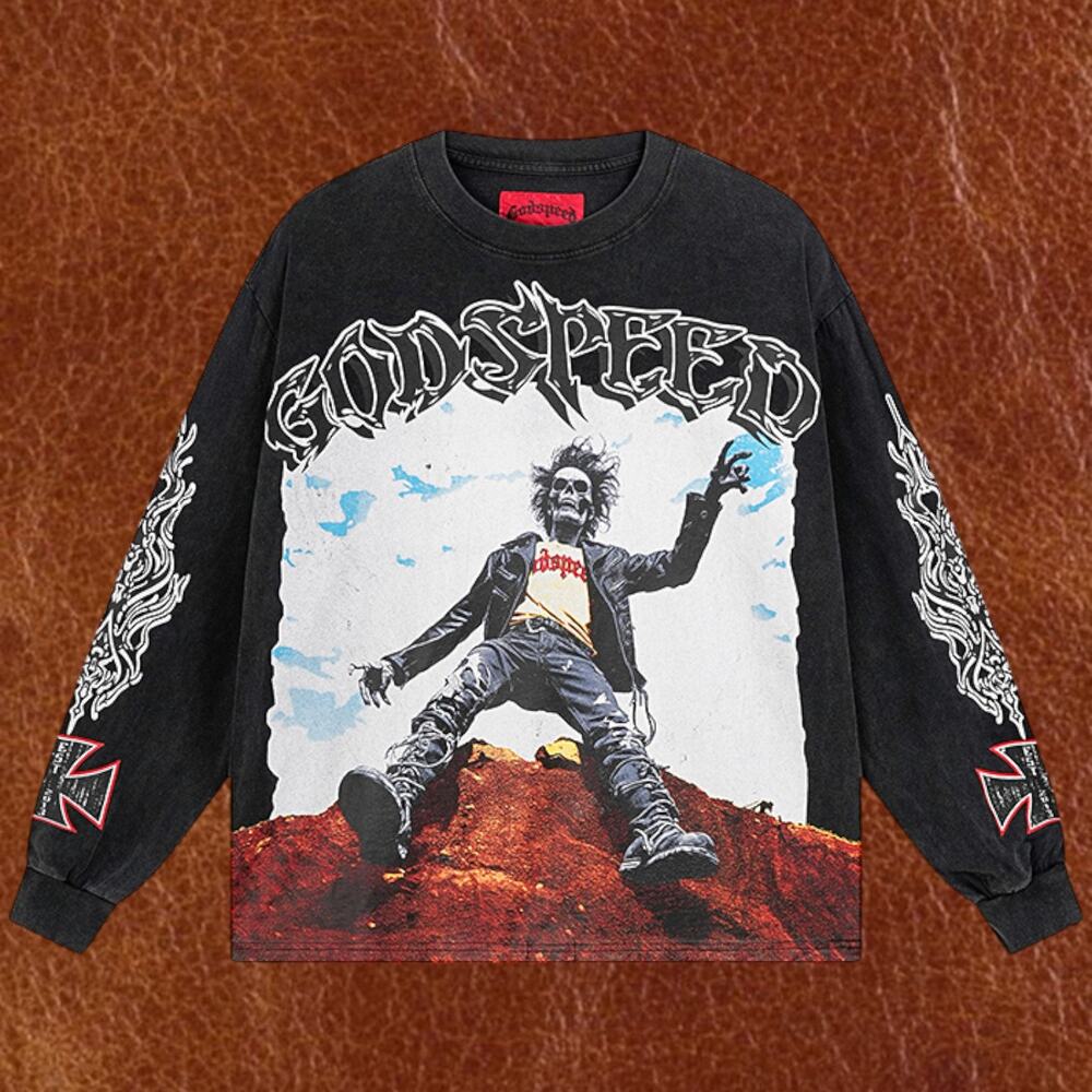 Men's Black Long Sleeve Godspeed